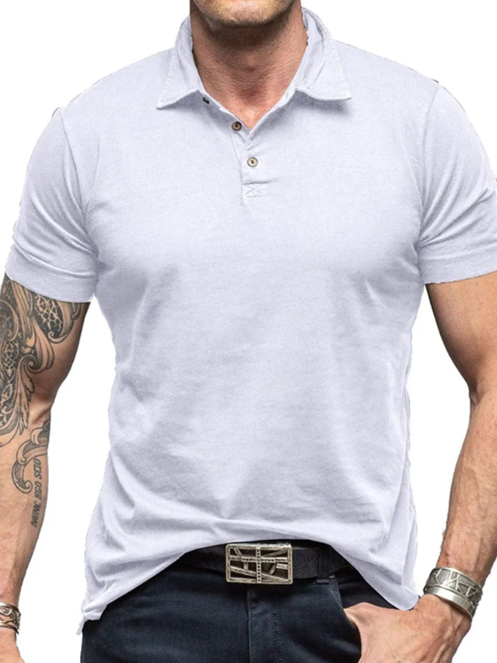 Men's Collared Neck Short Sleeve Polo Shirt, image 7