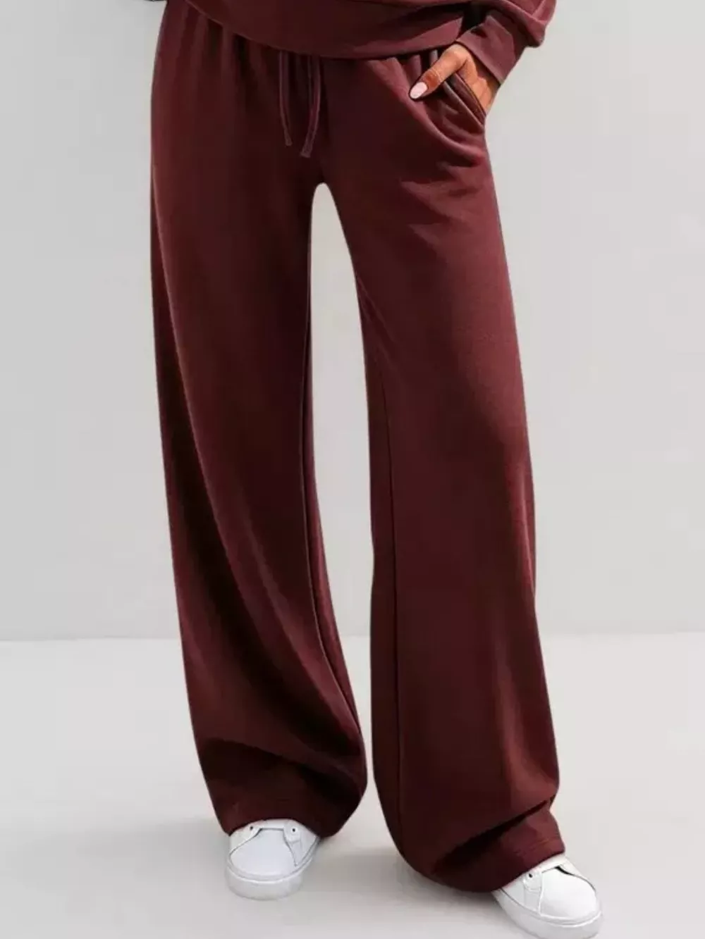 Button Detail Dropped Shoulder Top and Pants Set, image 31