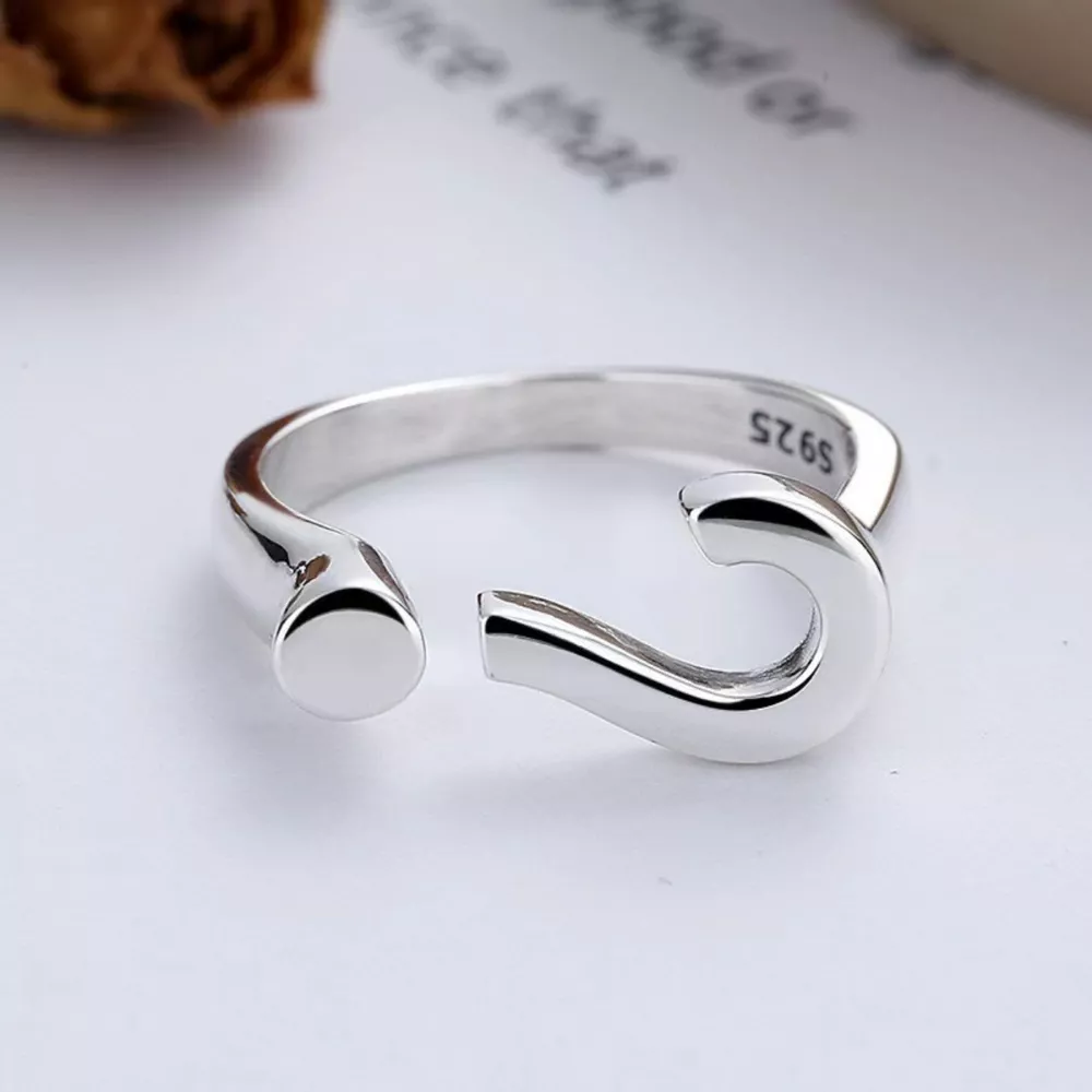 Question Mark Adjustable Open Ring, image 3