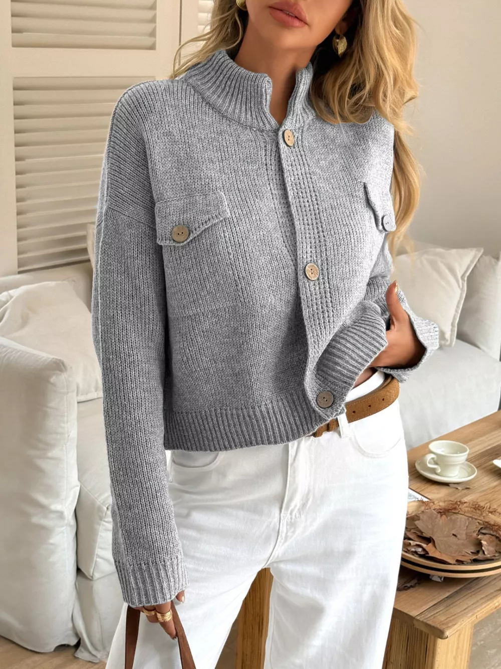 Button-Down Knit Cardigan, image 5