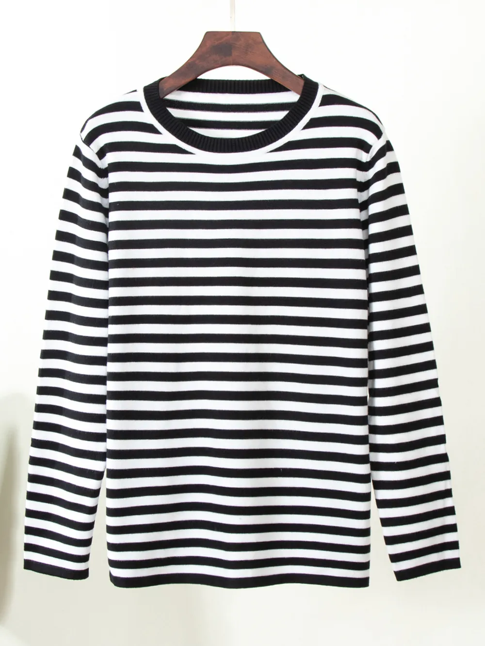 Striped Round Neck Long Sleeve Sweater, image 11