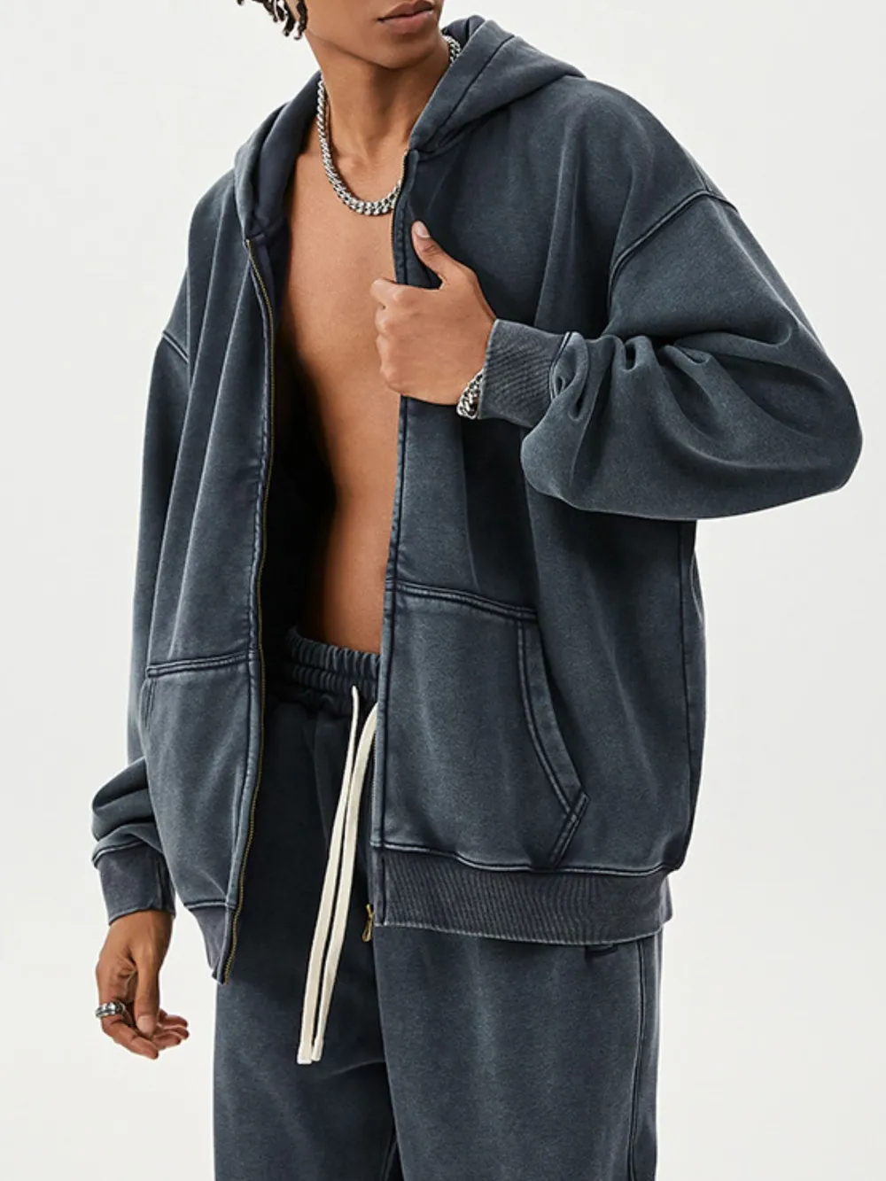 Men's Zip Up Long Sleeve Hoodie, image 9
