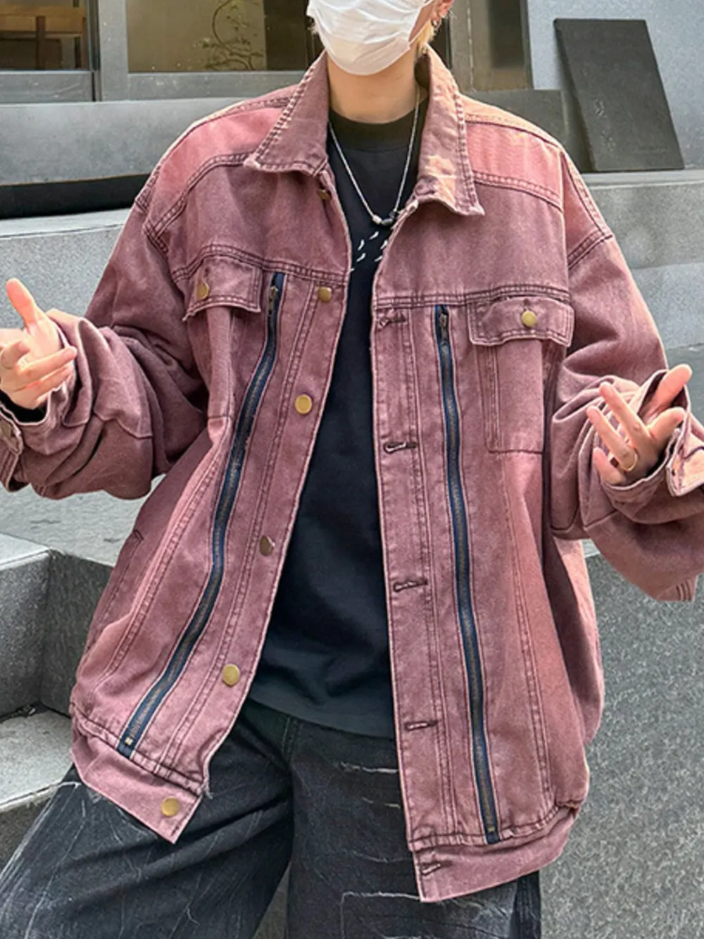 Men's Plus Size Button Up Long Sleeve Denim Jacket, image 7