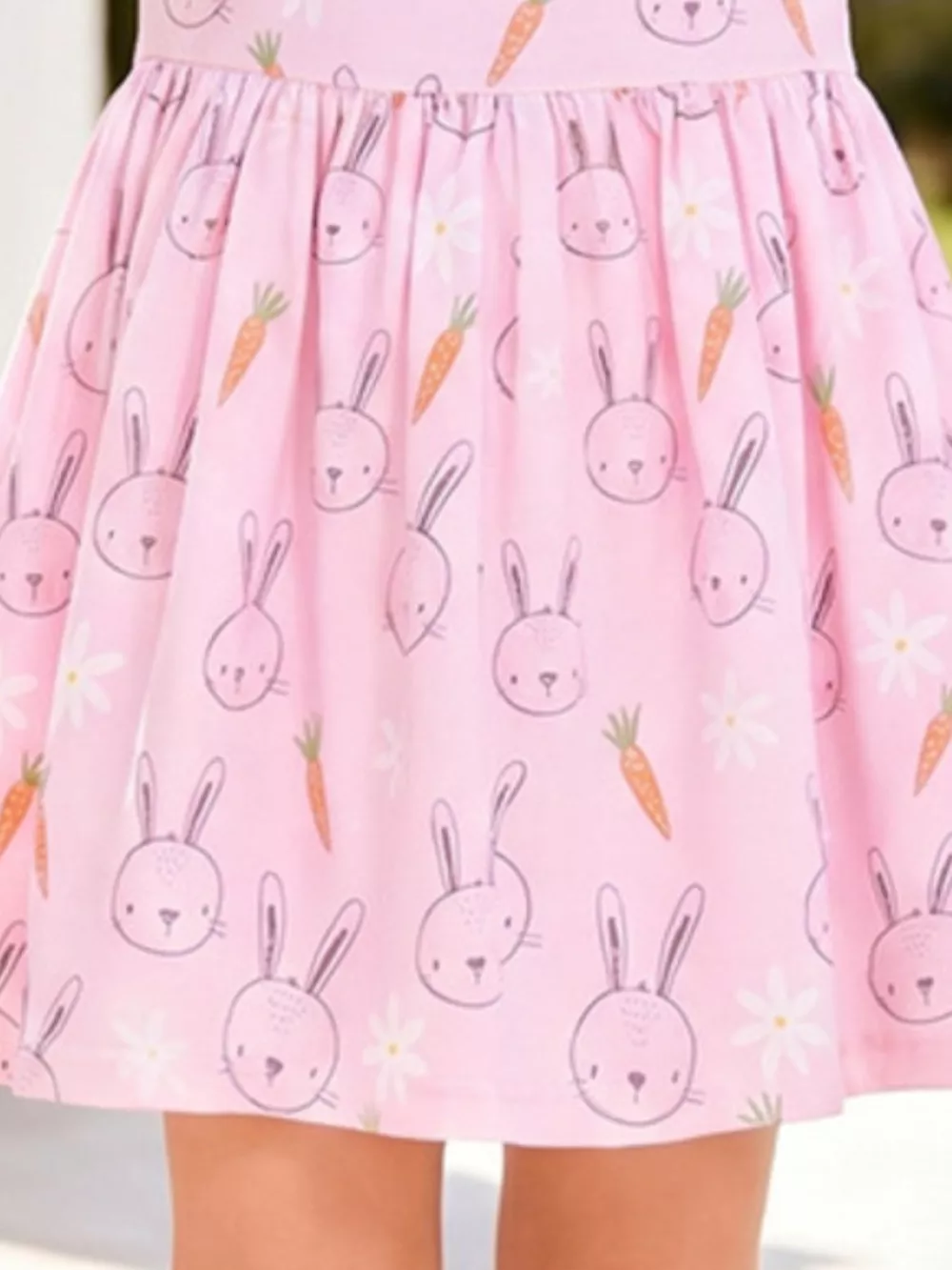 Children's Bunny and Carrot Print Ruffle Sleeve A-Line Dress, image 4