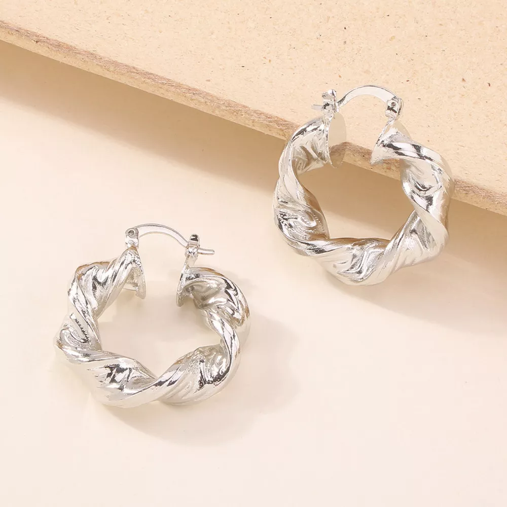 Textured Hoop Earrings, image 8