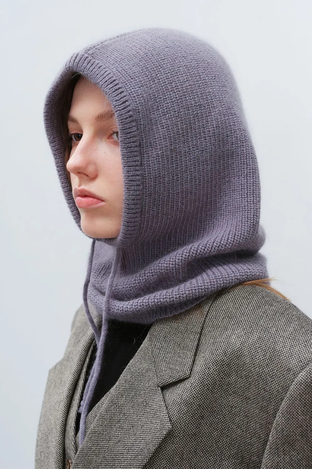 Drawstring Solid Color Thermal Knit Hat, image 7