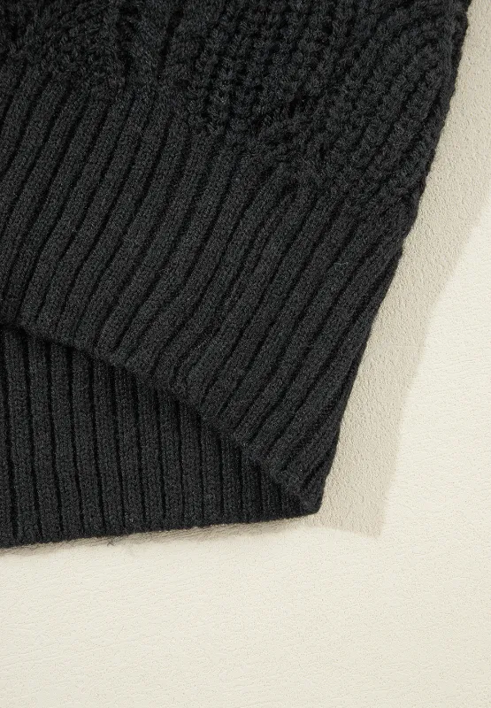 Openwork V-Neck Long Sleeve Sweater, image 15