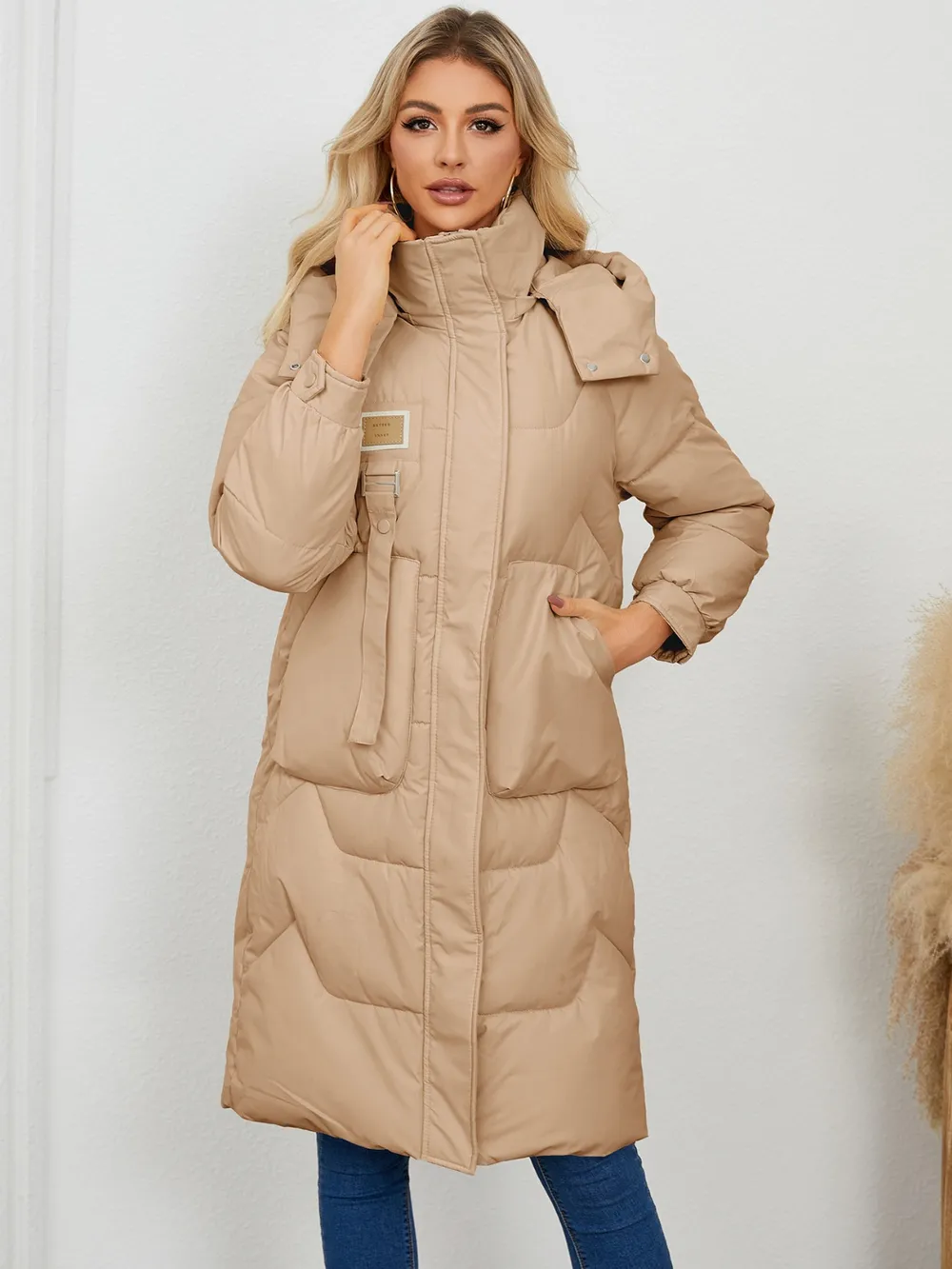 Long Sleeve Longline Hooded Winter Coat, image 15
