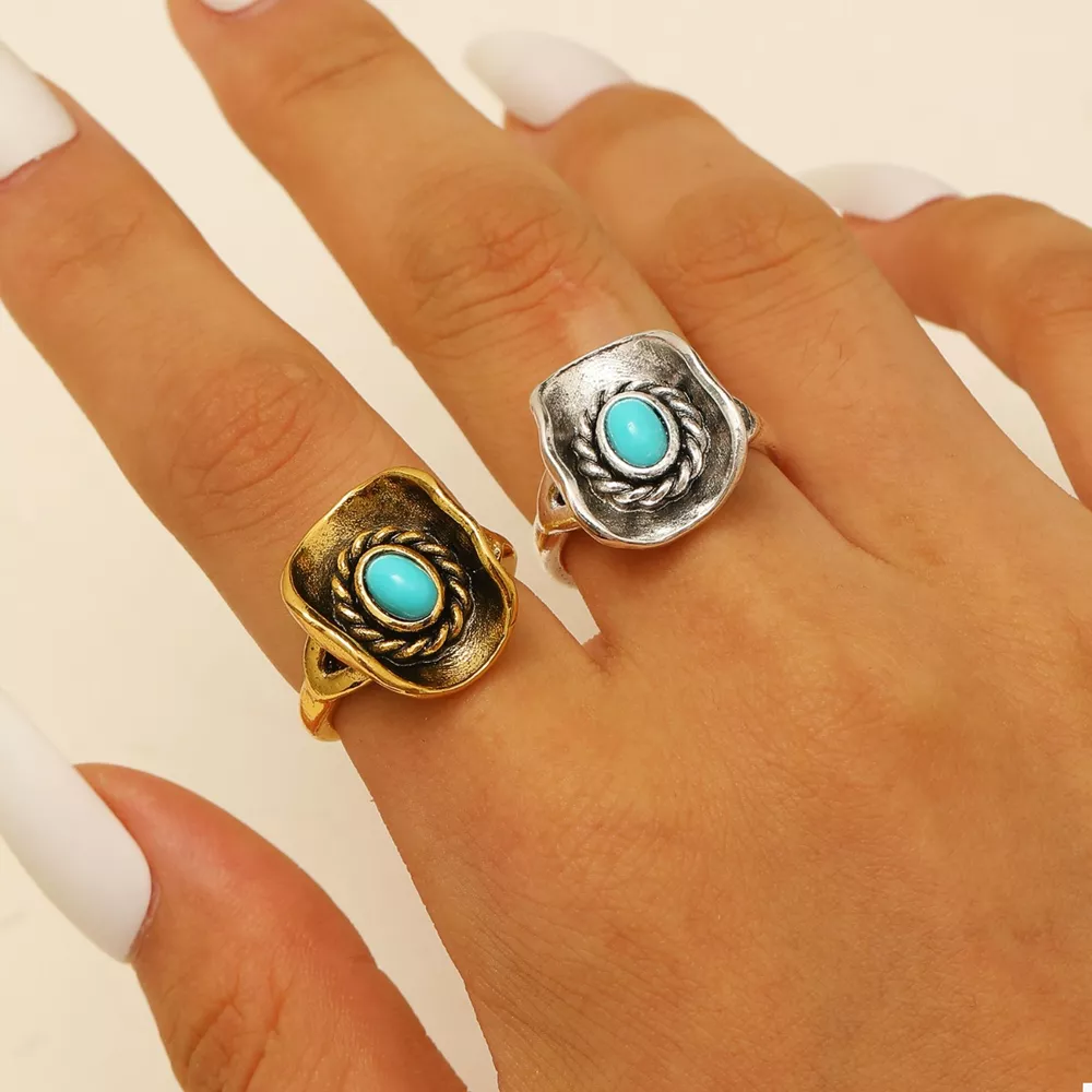 4 Piece Vintage Western Style Bull Head Rings, image 7