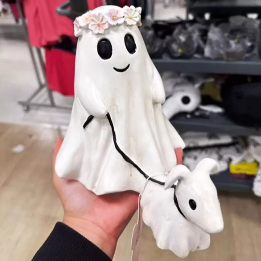Halloween Ghost Walking Dog Decorative Ornament 2 Piece Set, image 2