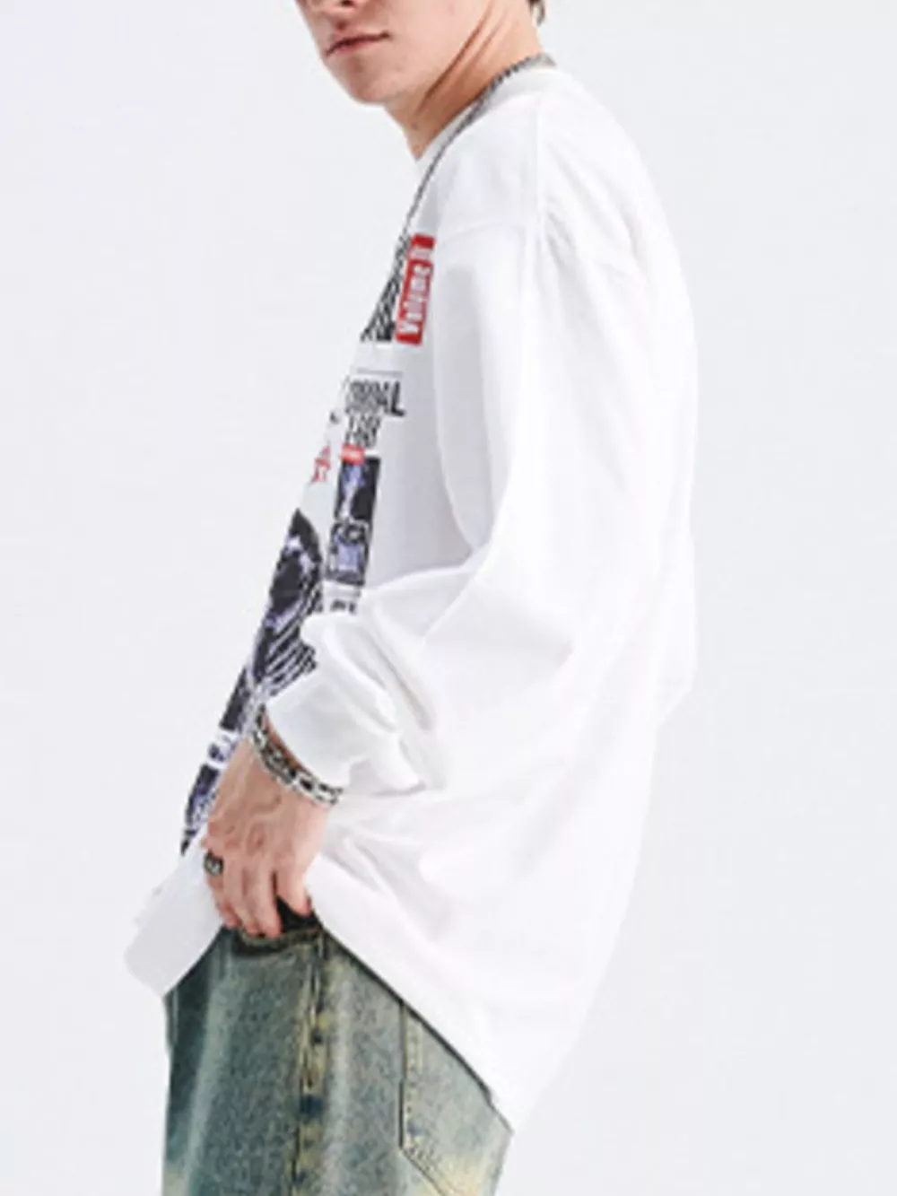 Men's Graphic Round Neck Long Sleeve T-Shirt, image 3