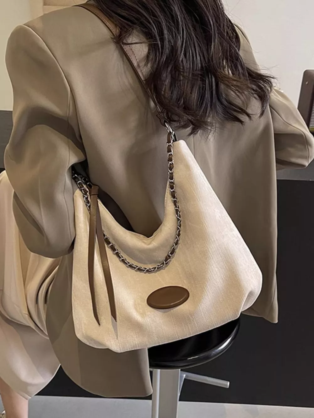 Chain Decor Casual Shoulder Bag, image 6