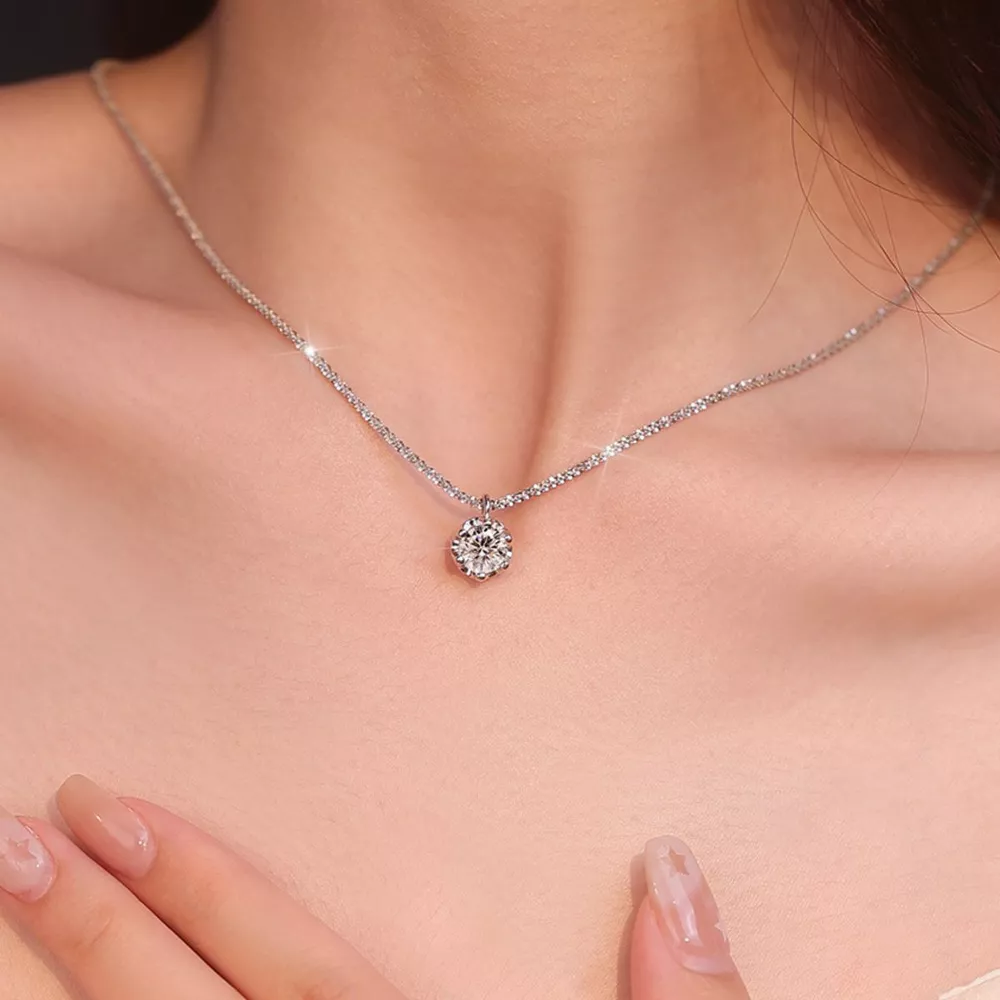 1 Carat Moissanite 925 Sterling Silver Necklace, image 5