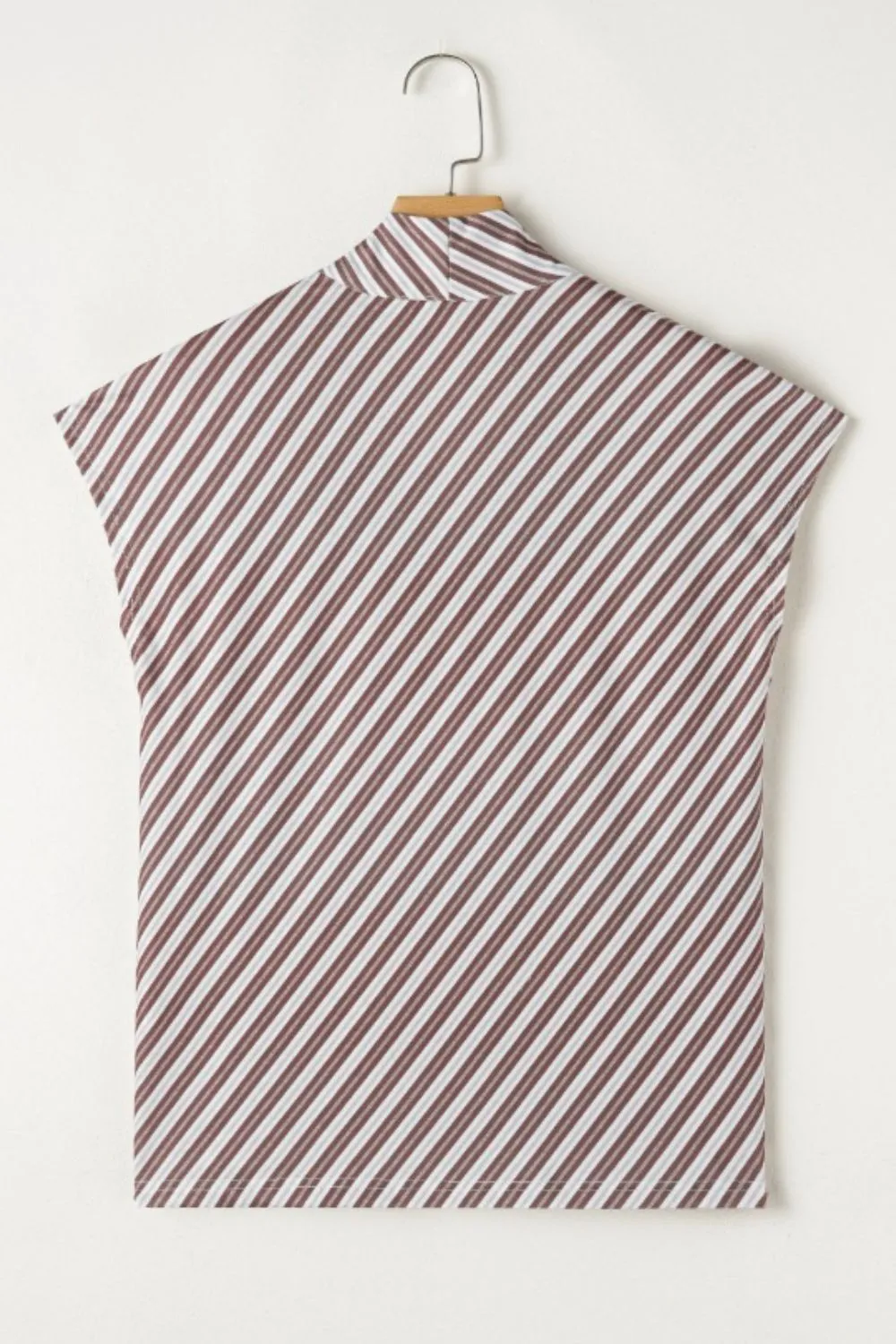 Striped V Neck Cap Sleeve Blouse, image 5