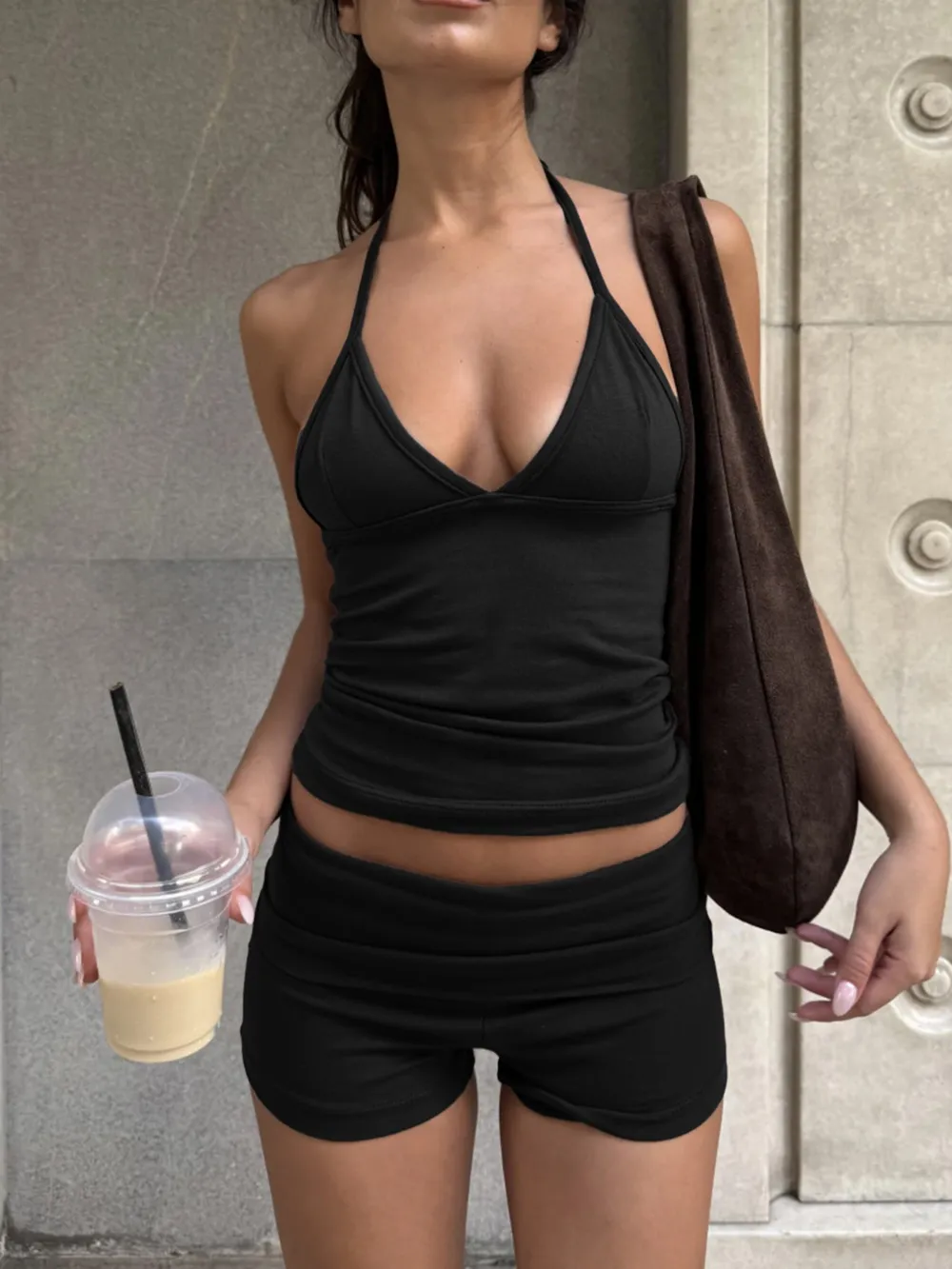 Halter Neck Cami and Shorts Set, image 2