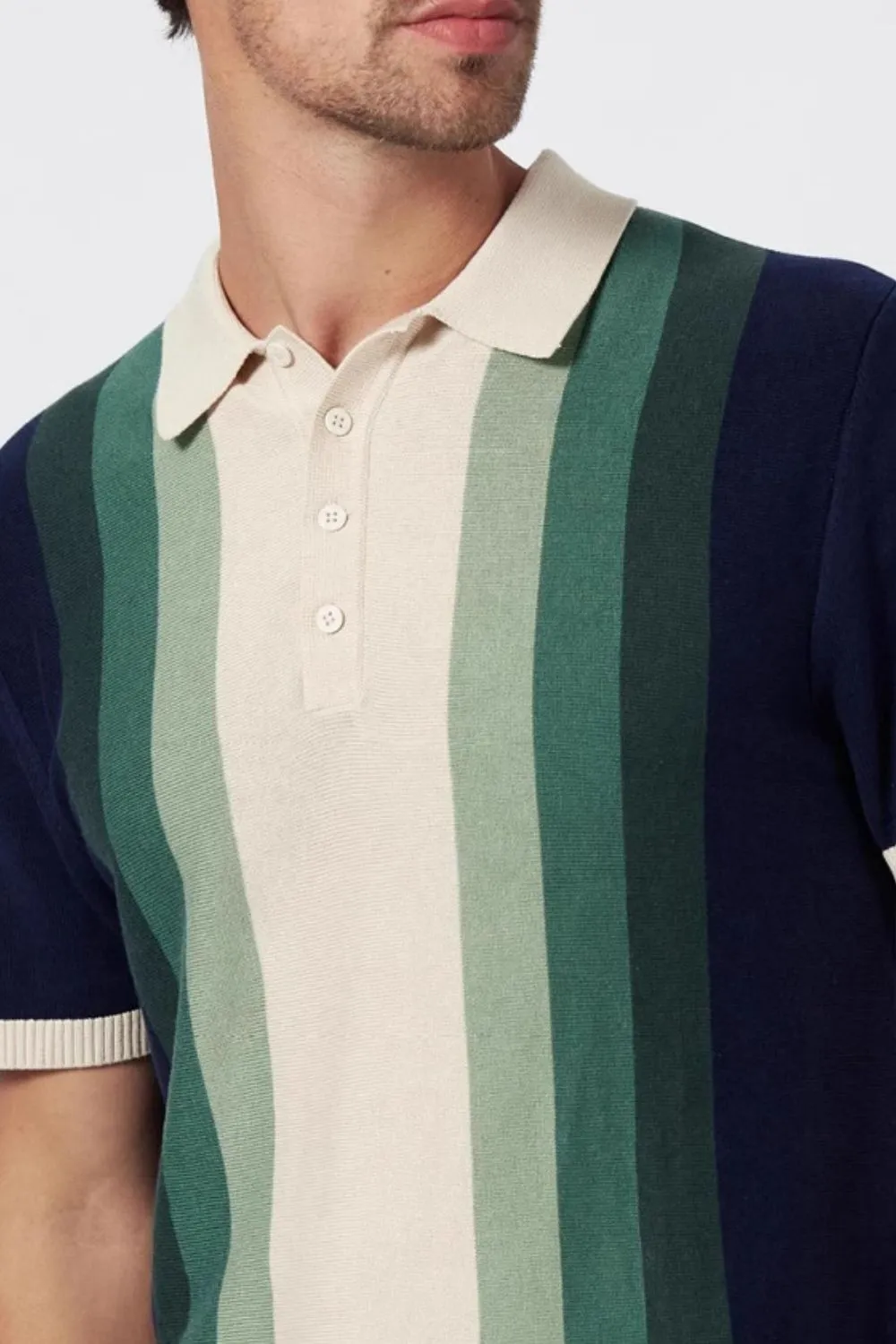 Men's Plus Size Contrast Striped Short Sleeve Polo, image 6