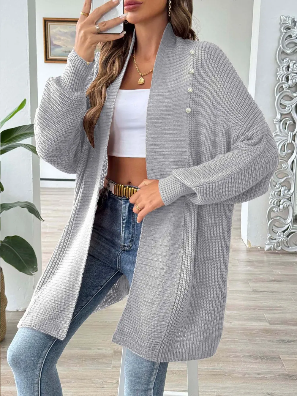 Open Front Long Sleeve Cardigan, image 16