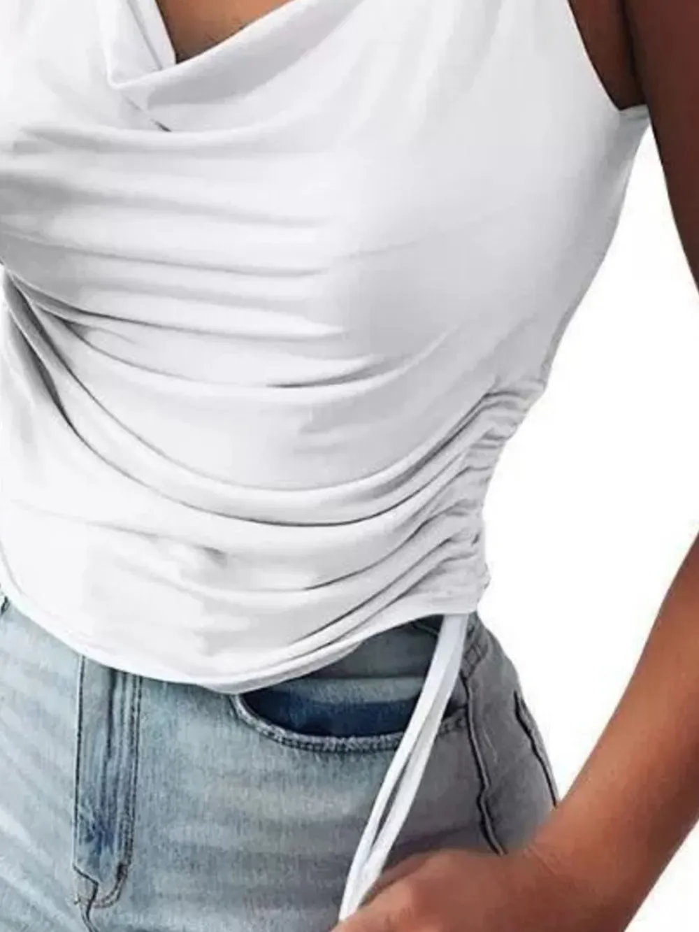 Side Drawstring Ruched Cami, image 2
