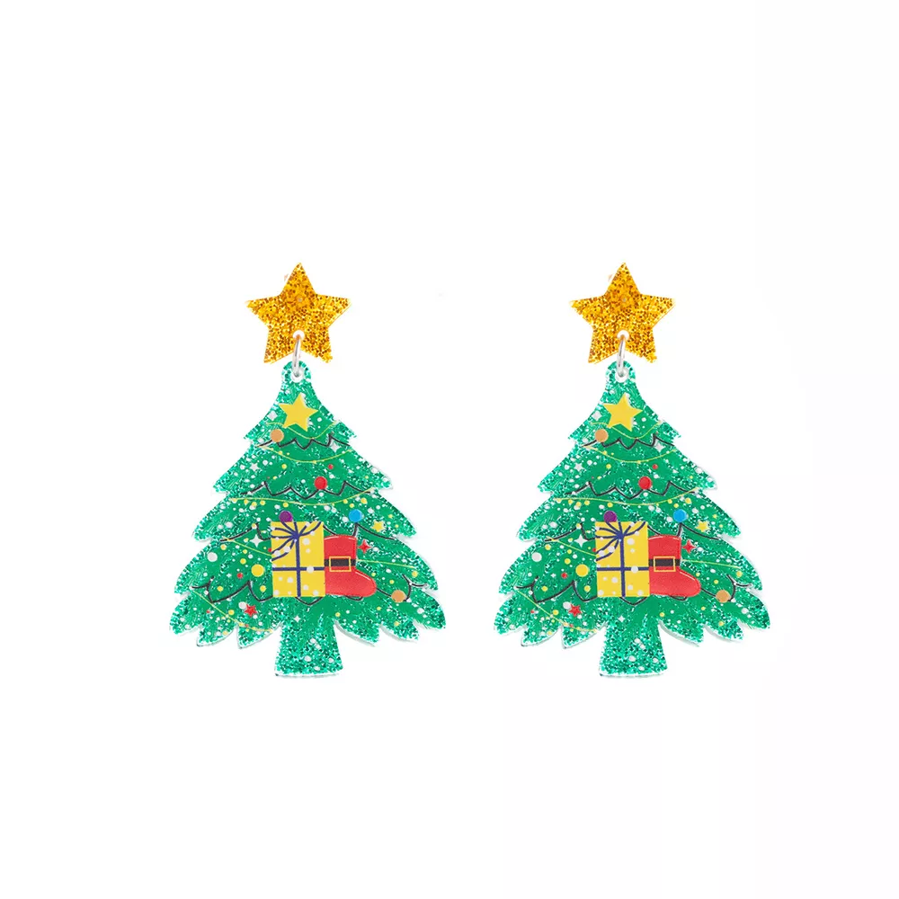 Acrylic Christmas Tree Earrings, image 5