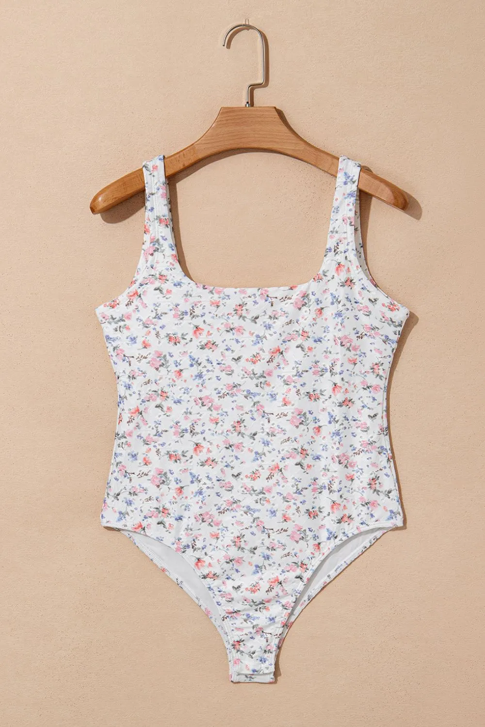 Floral Textured Square Neck Sleeveless Bodysuit, image 5
