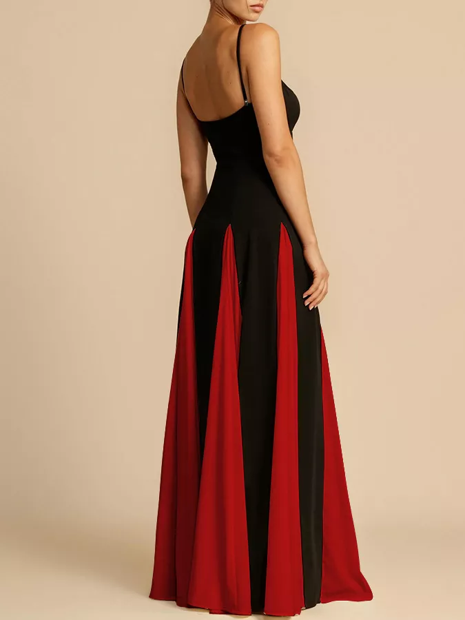 Two-Tone Flowing Maxi Dress, image 8