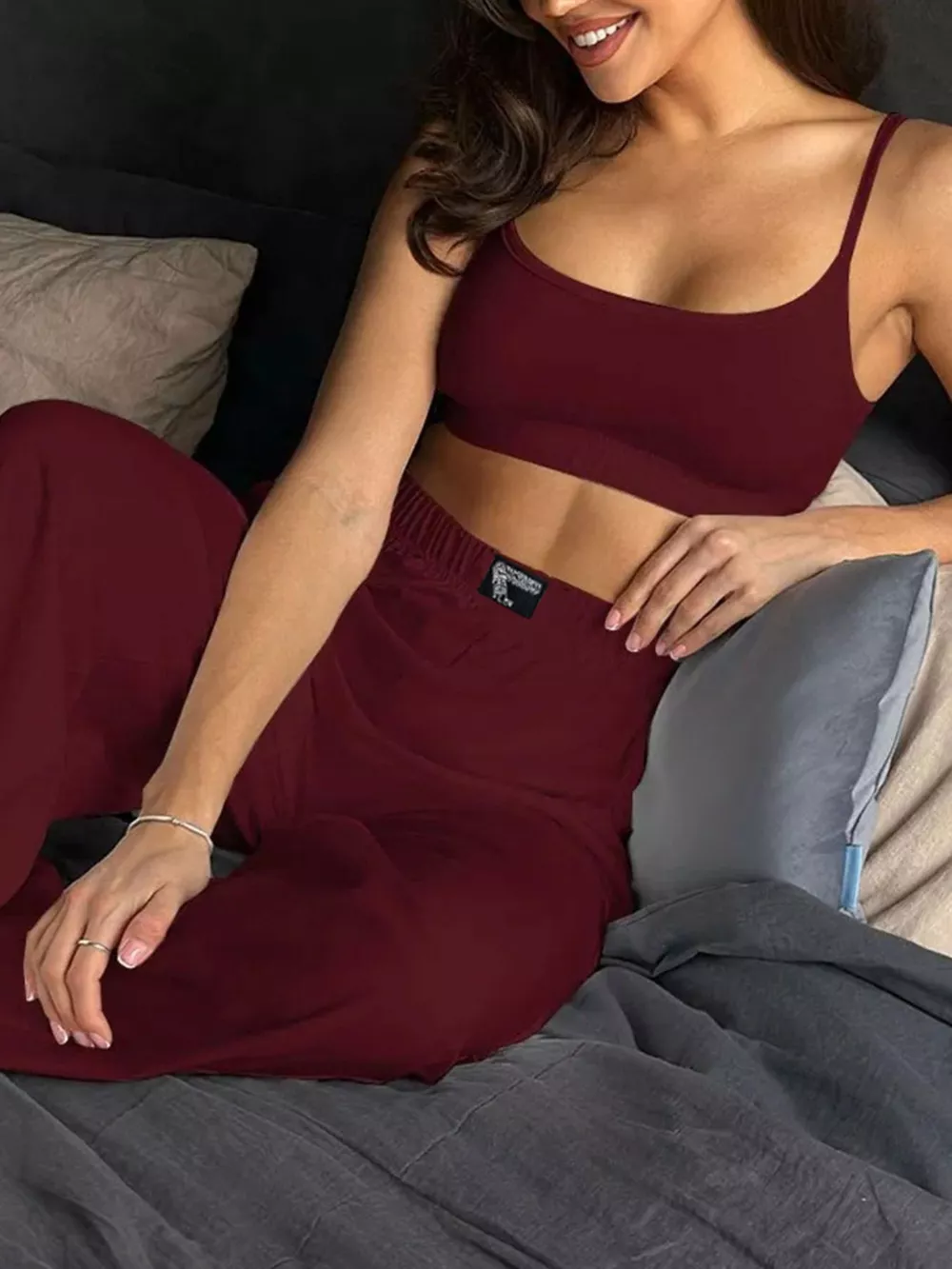 Scoop Neck Cami and Pants Set, image 4