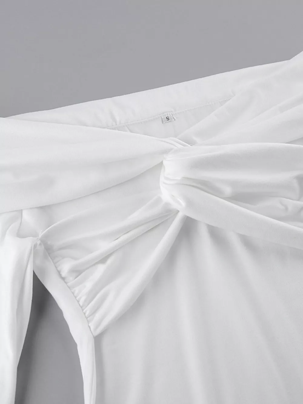 Twist Front Off-Shoulder Long Sleeve Top, image 8