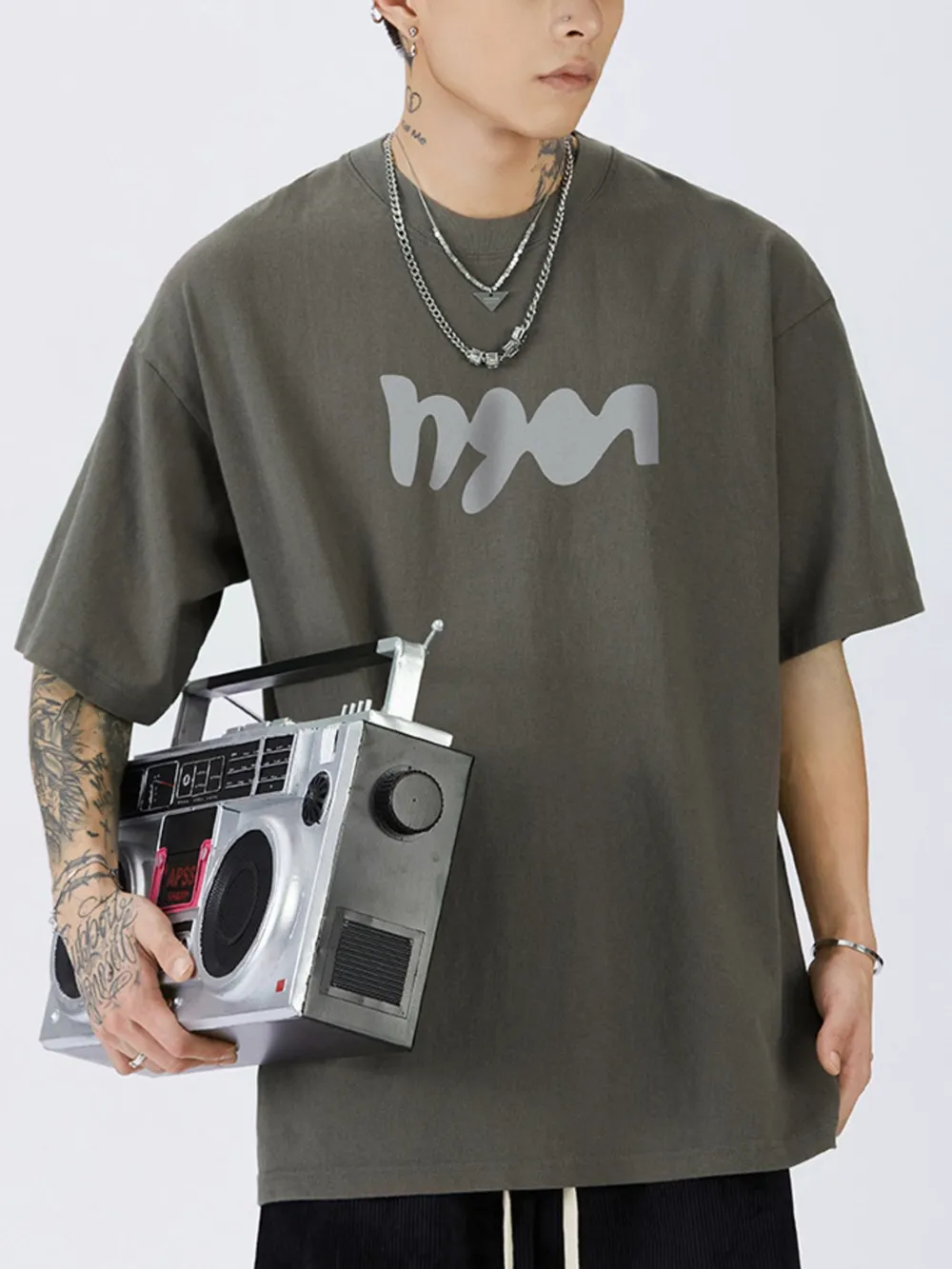 Men's Full Size Round Neck Letter Graphic T-Shirt Plus Size, image 12