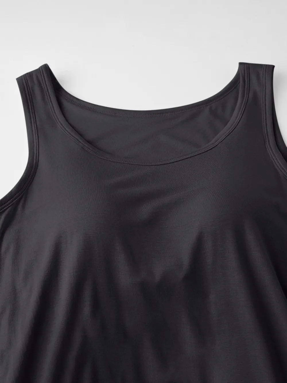 Round Neck Wide Strap Mini Tank Dress with Bra, image 12