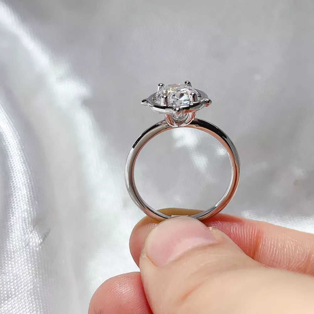 2 Carat 925 Sterling Silver Moissanite Ring, image 2