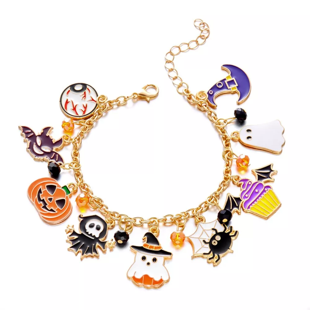 18K Gold-Plated Halloween Charm Bracelet, image 10