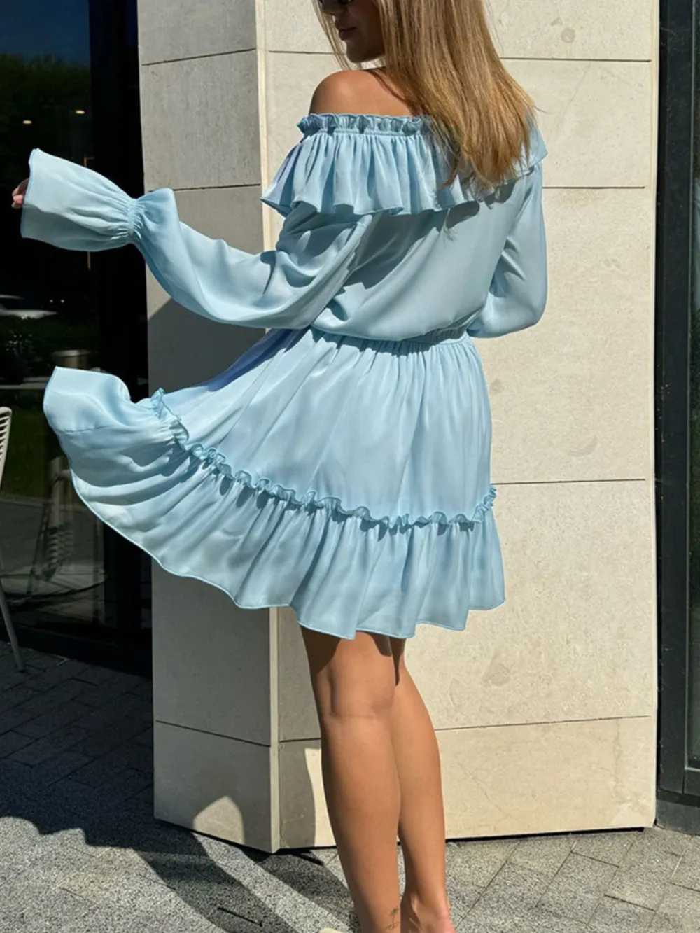 Ruffle Flounce Sleeve Mini Dress, image 19