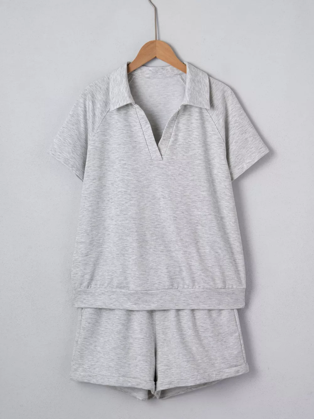 Polo Collar Short Sleeve Top and Shorts Set, image 5