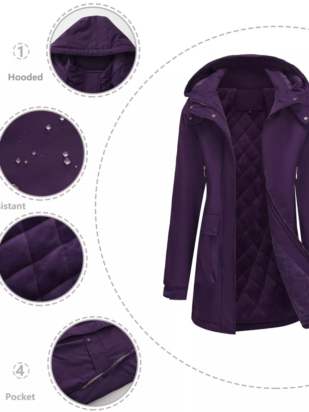 Full Size Zip Up Hooded Parka Outerwear Plus Size, image 33