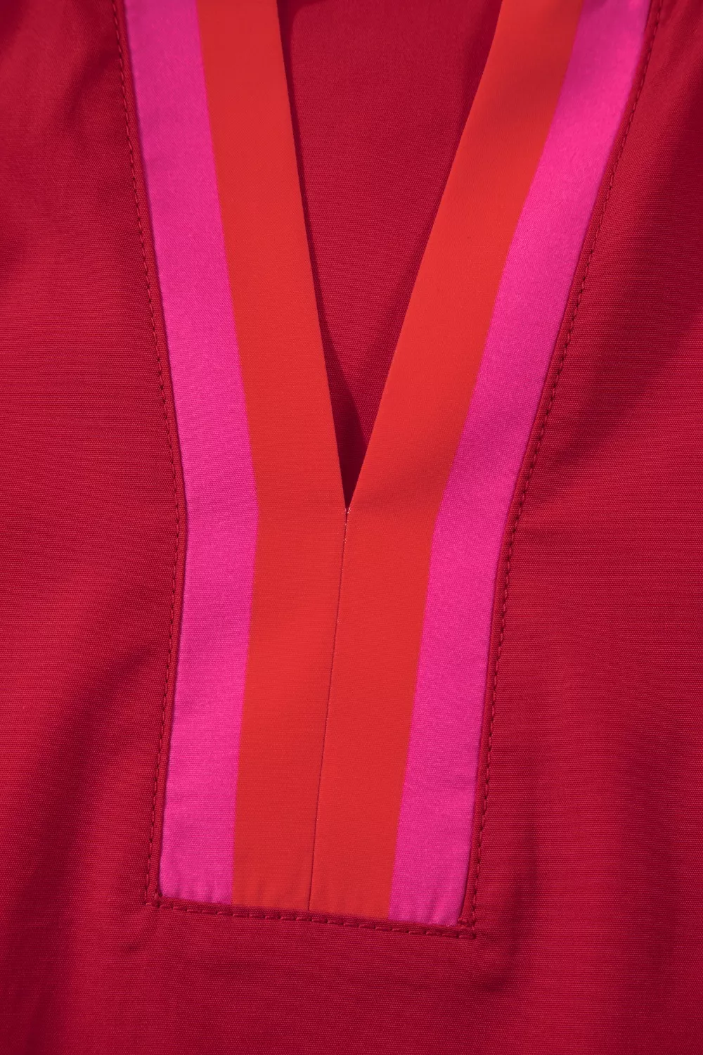 Ruffled Sleeve Notched Blouse with Striped Detail, image 9