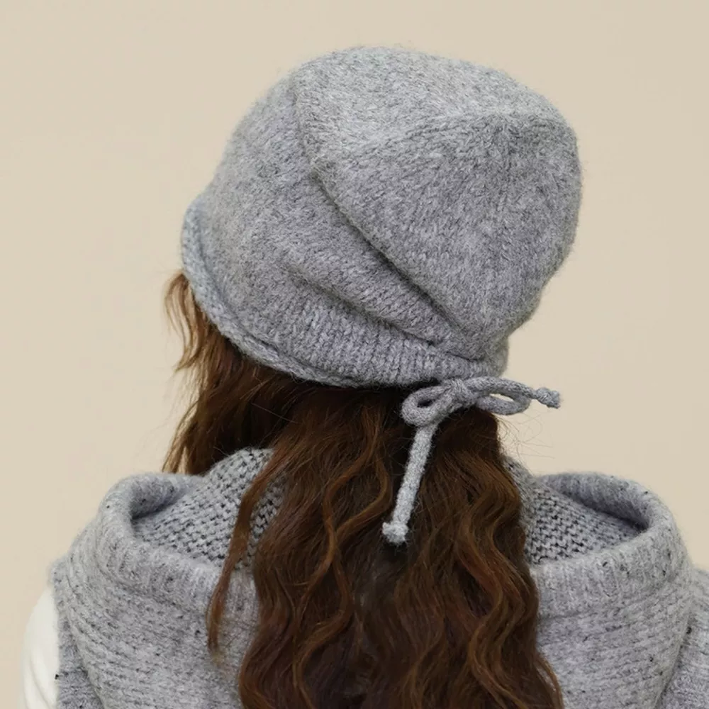 Plaid Trim Knit Hat, image 3