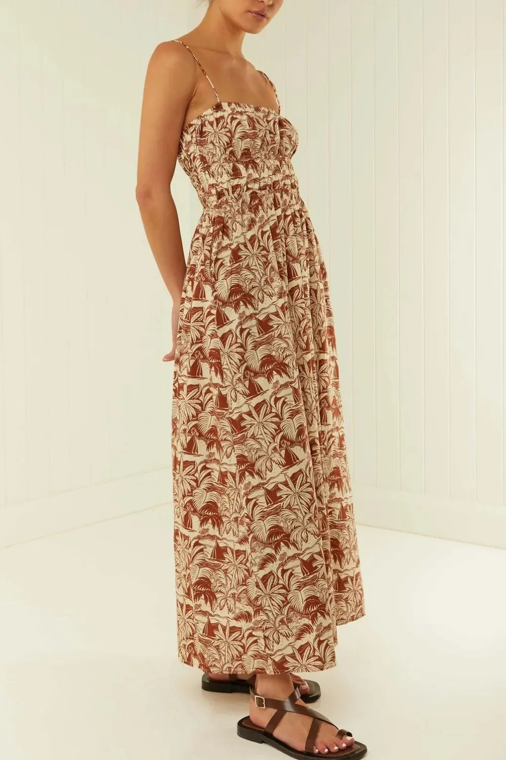 Printed Square Neck Cami Dress, image 2