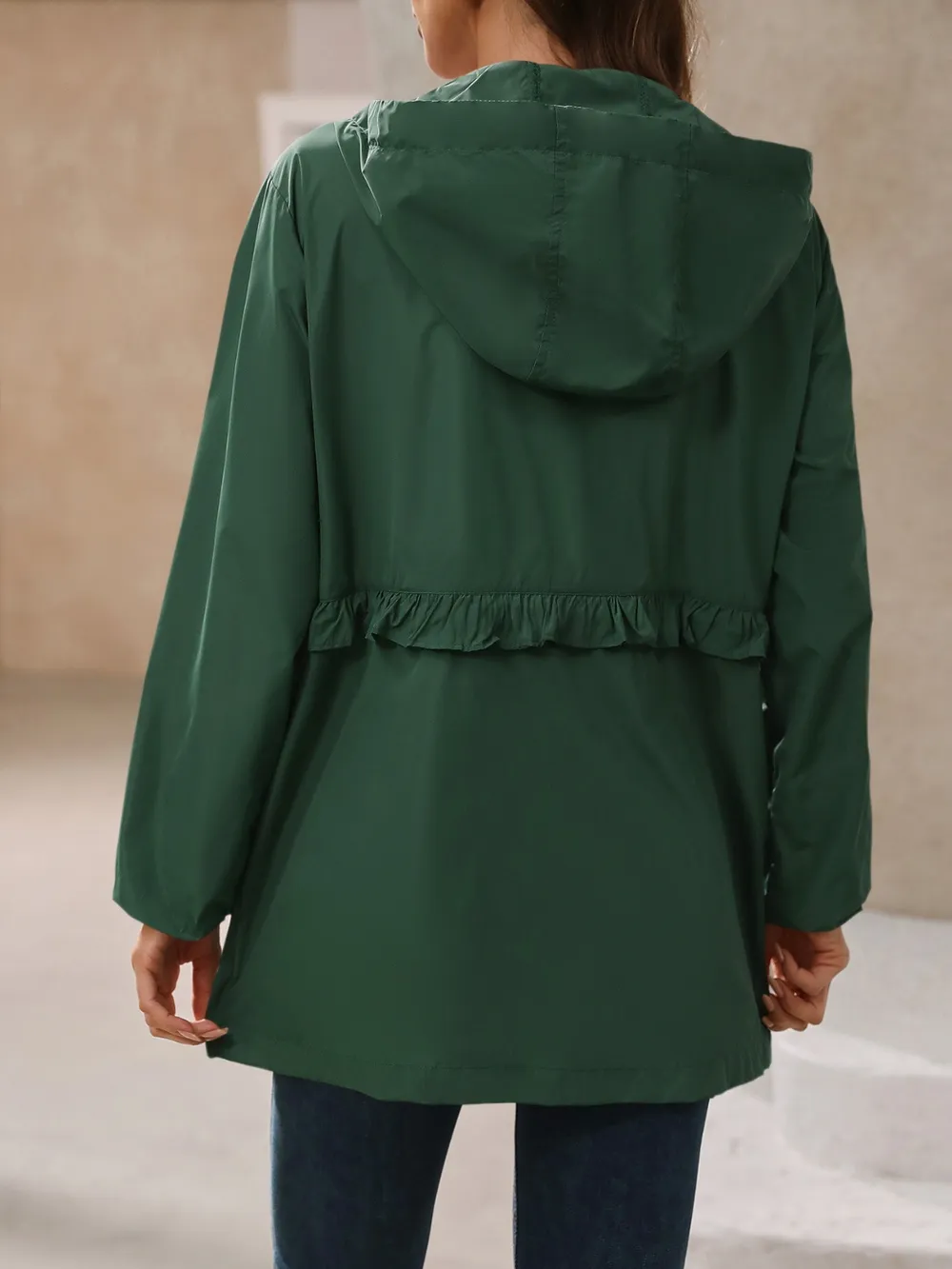 Outdoor Waterproof Long Sleeve Hooded Windbreaker, image 8