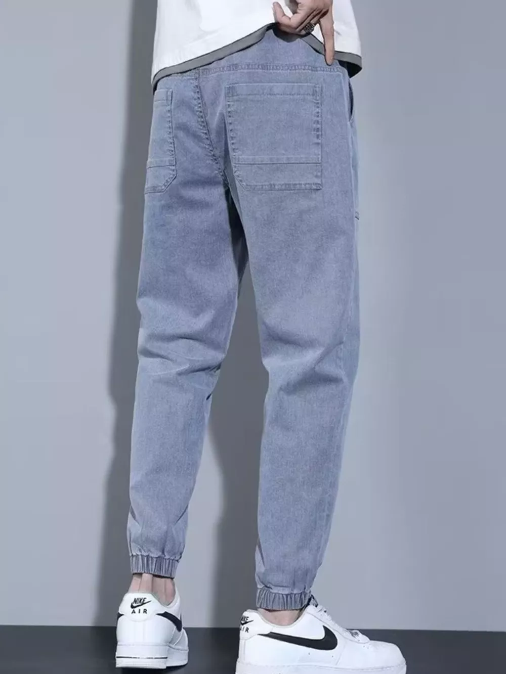 Men's Full Size Casual Loose Fit Denim Joggers Plus Size, image 3