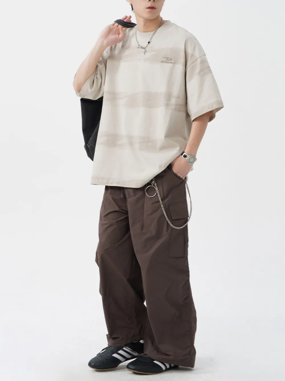 Men's Plus Size Basic style Round Neck Striped T-Shirt, image 20