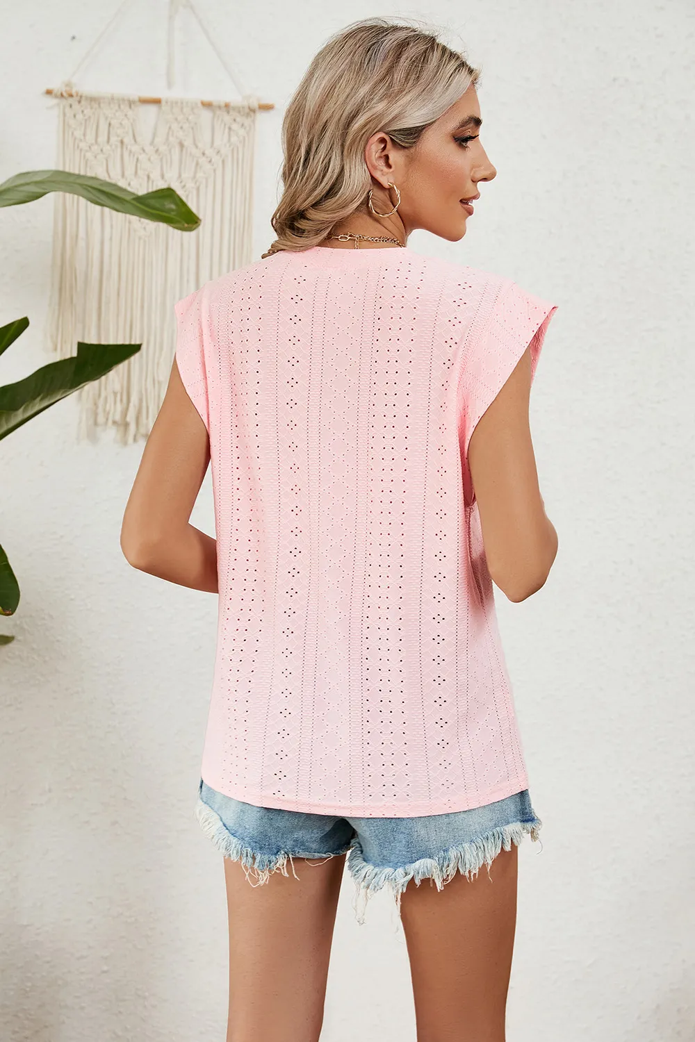 Eyelet Round Neck Tank, image 10