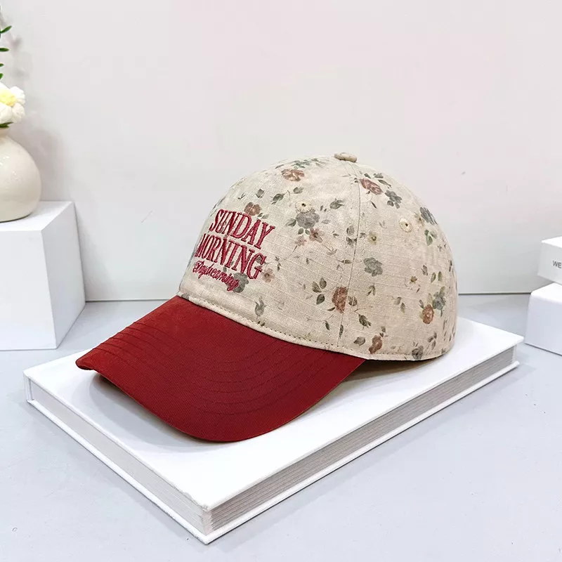 Embroidered Floral Print Baseball Cap, image 4