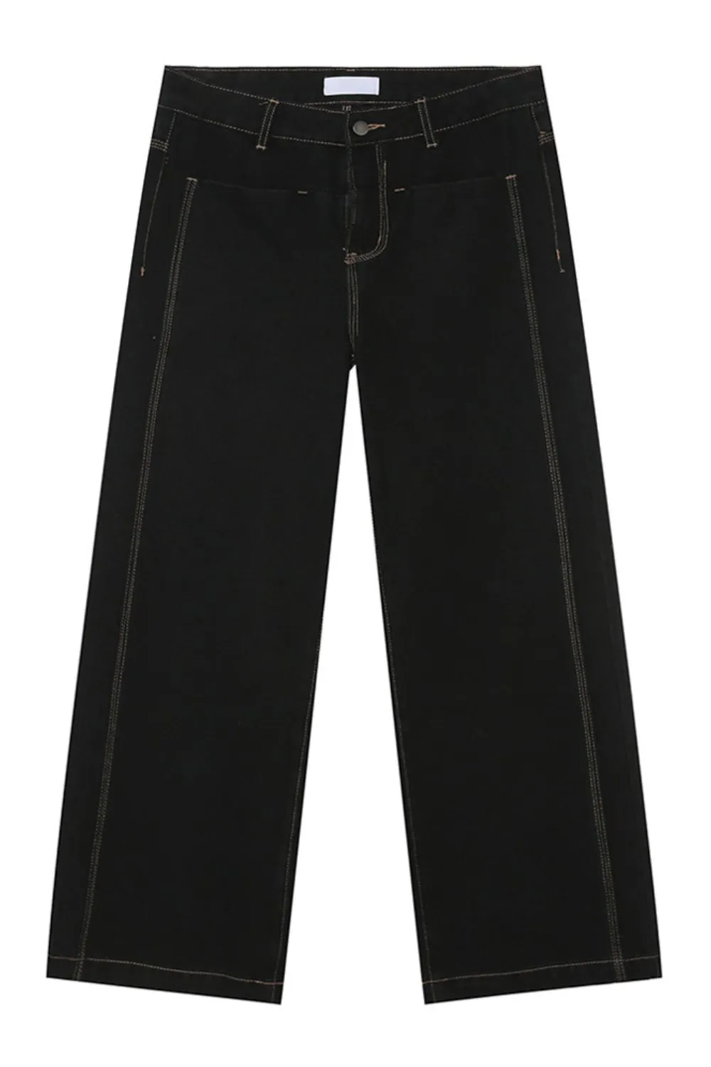 Straight Leg Jeans with Stitch Detail, image 3