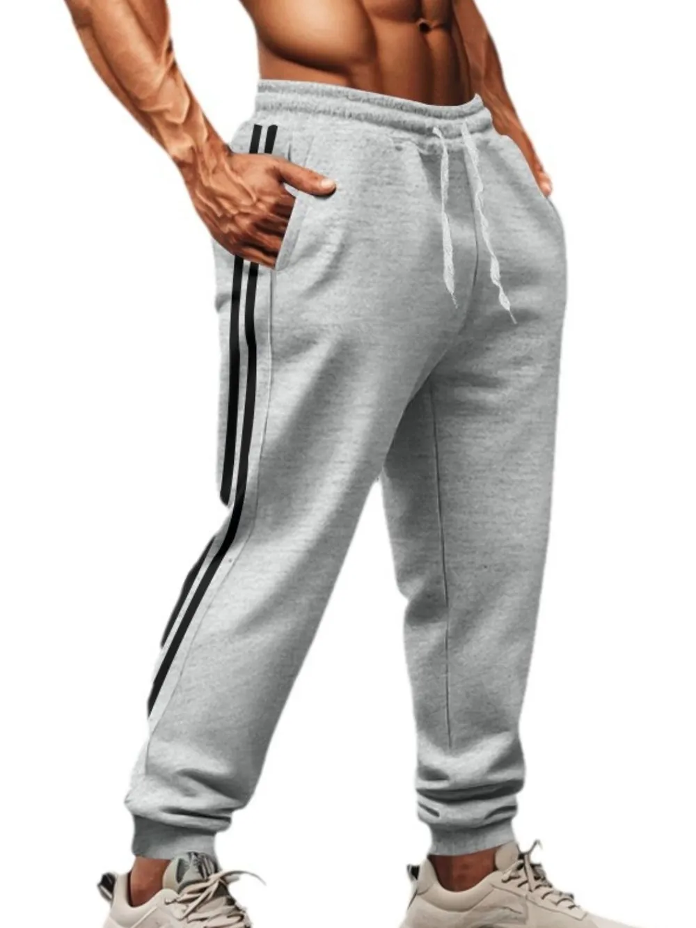 Men's Full Size Drawstring Pants With Pockets Plus Size, image 4