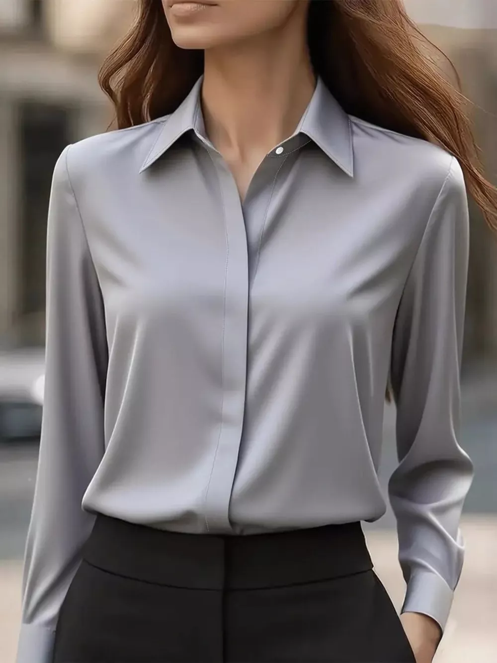 Button Down Collared Neck Long Sleeve Shirt, image 10