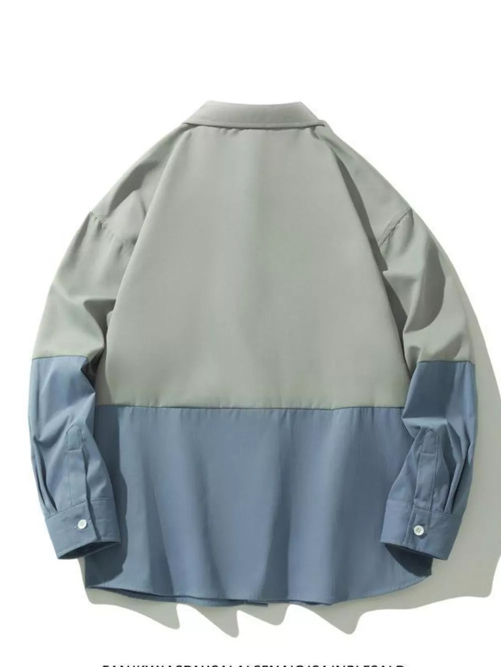 Men's Plus Size Two-Tone Casual Button-Down Shirt, image 3