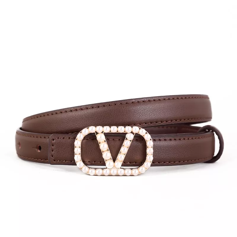 Pearl Buckle Leather Belt, image 4