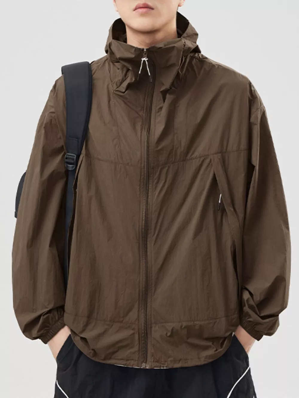 Men's Plus Size Lightweight Hooded Windbreaker Jacket, image 6