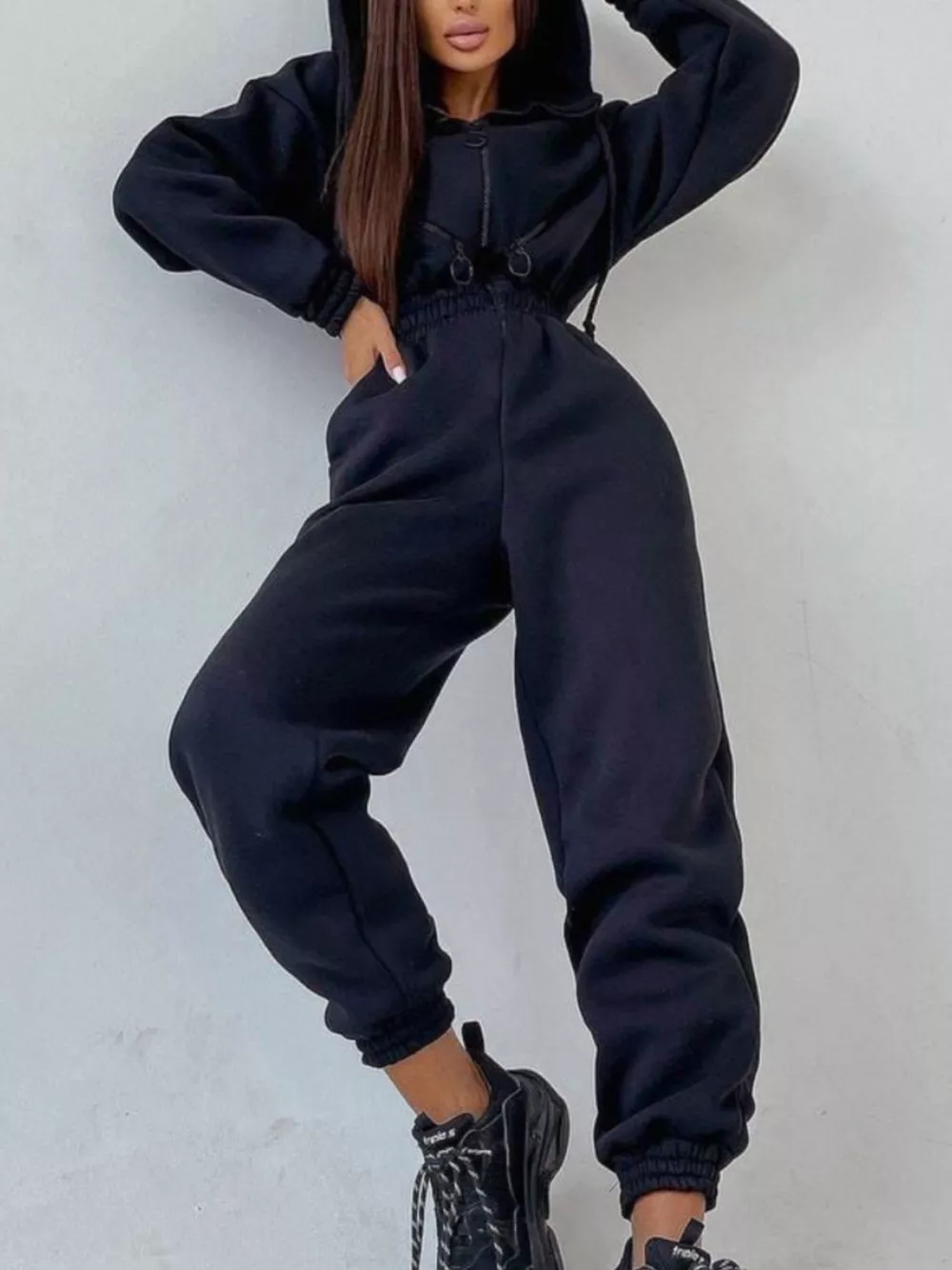 Zip Front Dropped Shoulder Jumpsuit, image 5