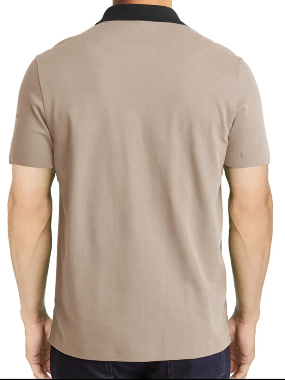 Men's Contrast Collar Quarter-Zip Polo Shirt, image 3